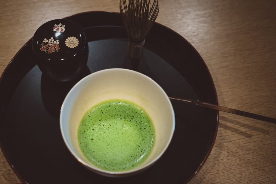 Japanese Tea ceremony with bowl of matcha
