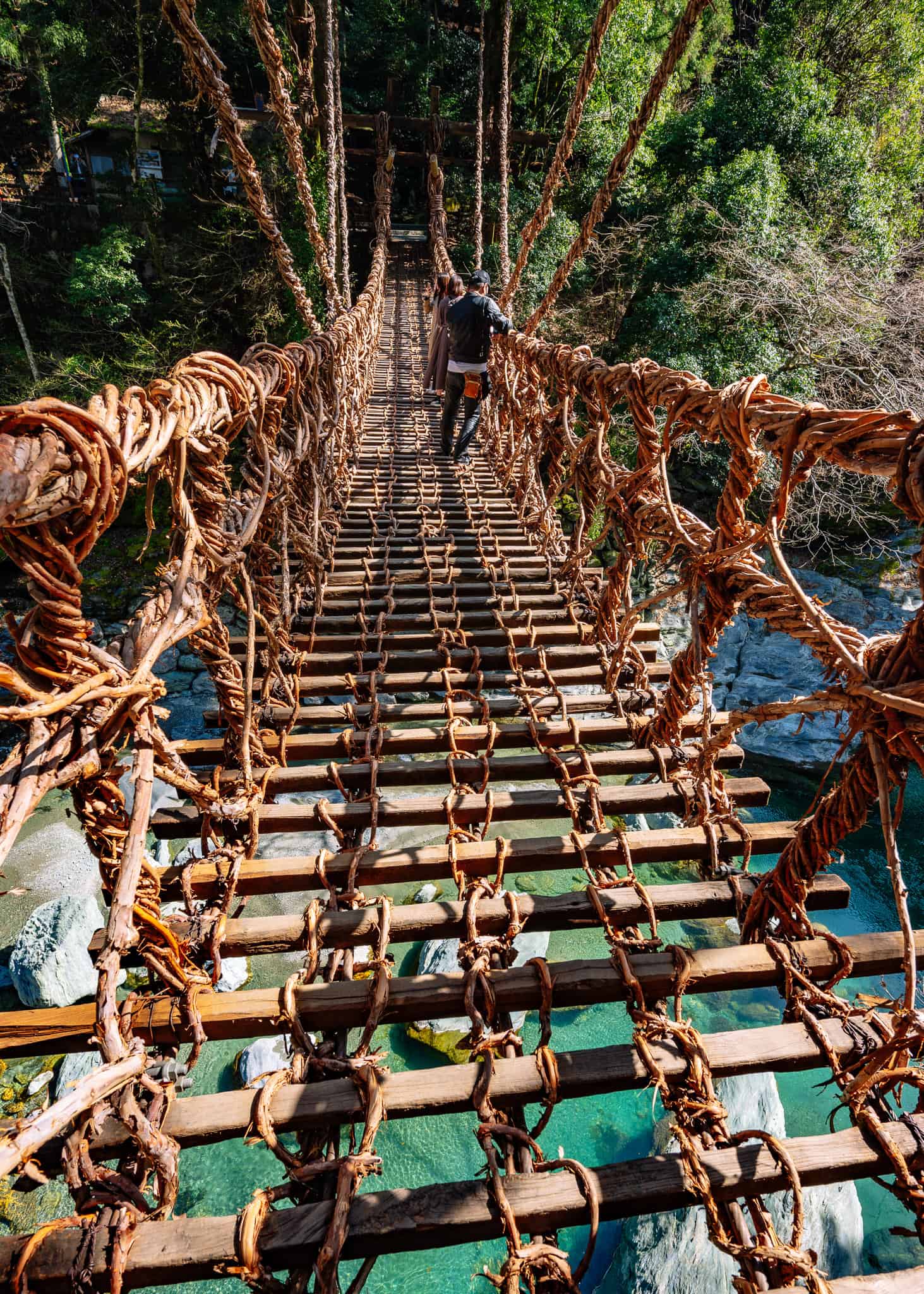 kazurabashi vine suspension bridge in tokushima prefecture japan