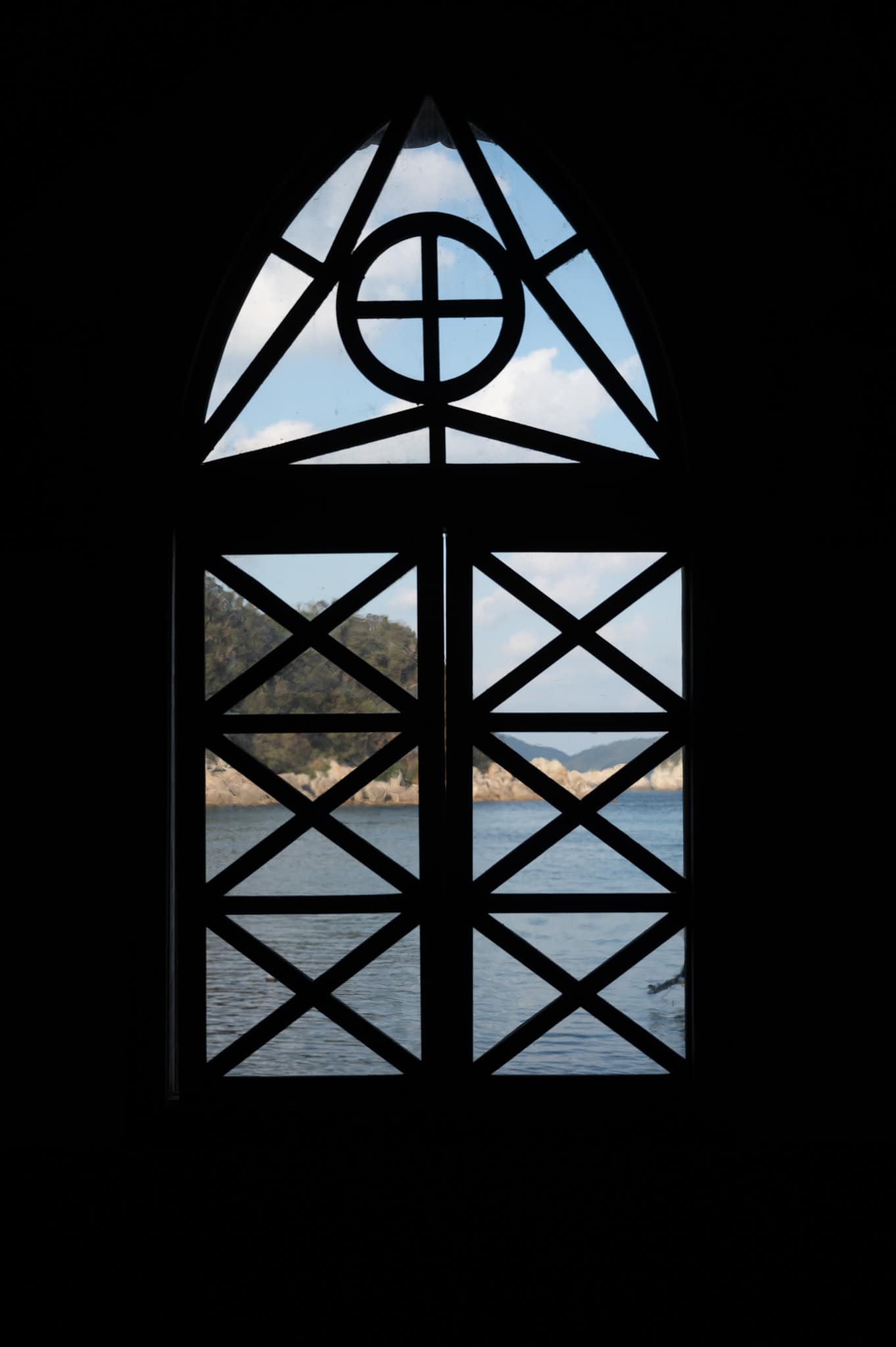 looking through window of gorin church