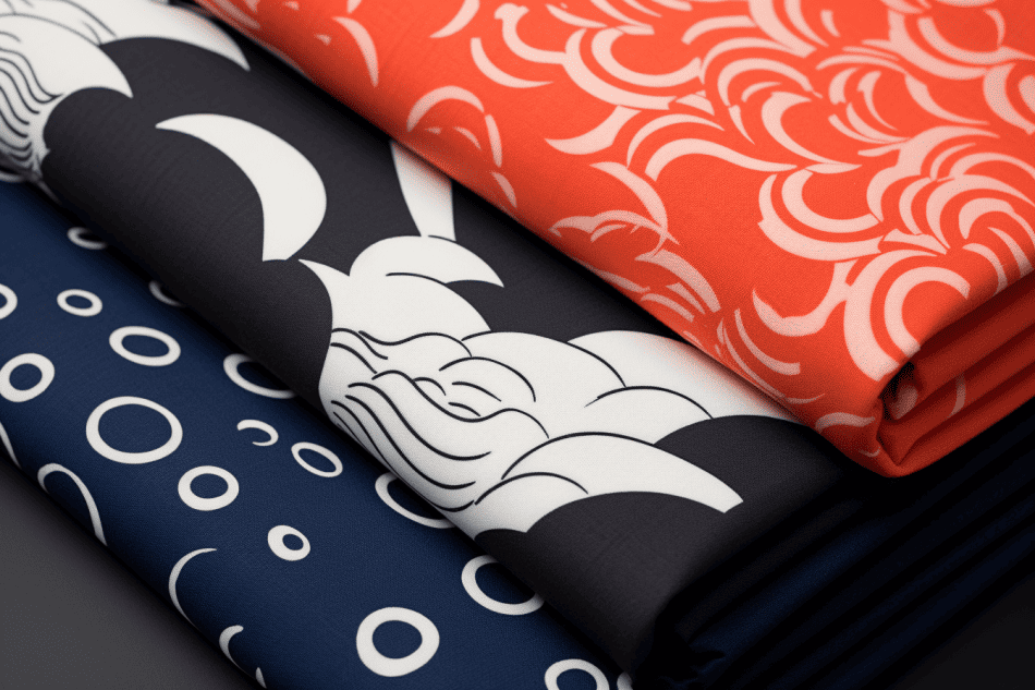 closeup of japanese folded fabrics
