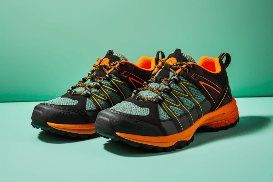 pair of colorful breathable hiking shoes