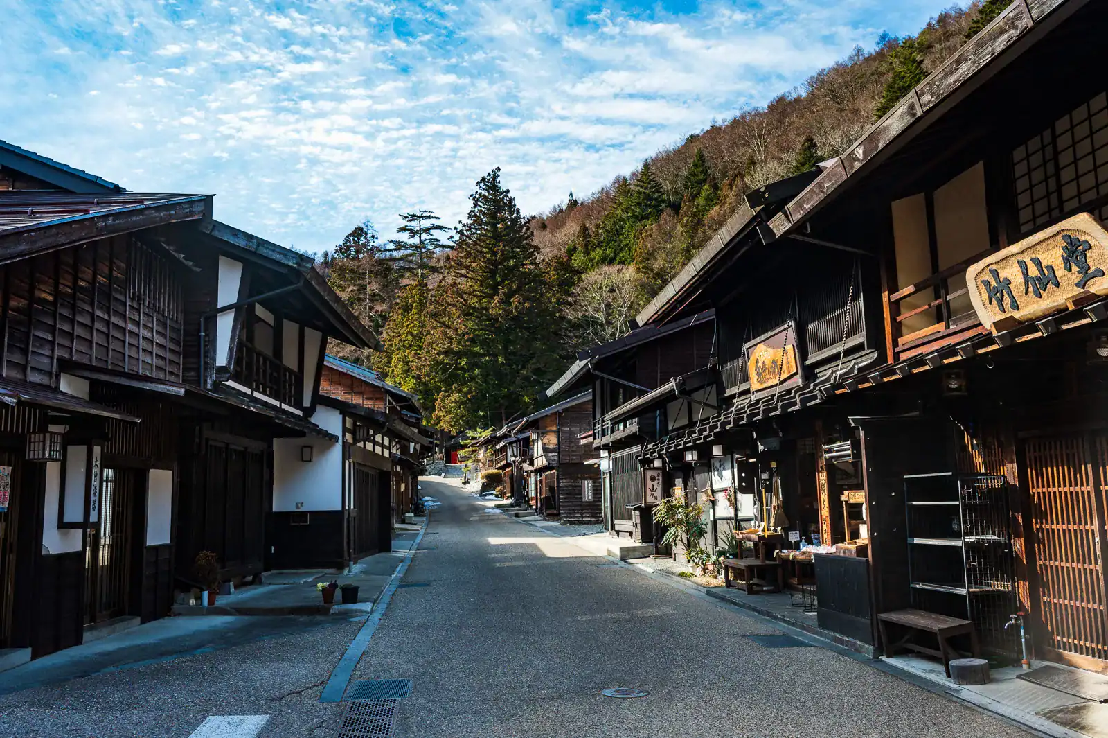 streets of Narai juku along the Nakasendo road in Nagano Japan